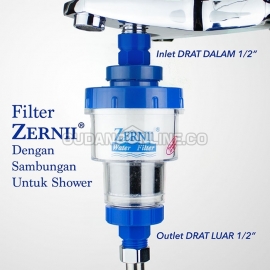 ZERNII Filter Air Keran Shower Mandi + Sambungan Inlet Outlet Drat 1/2"